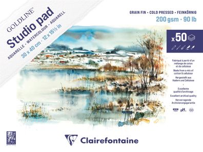 Clairefontaine Goldl Aquarel Bl 30x40 50Bl w 200g