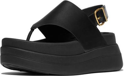 FitFlop Damen Sandalen F-Mode Stack Leather Back-Strap Toe-Post Sandals E2G