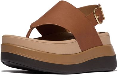 FitFlop Damen Sandalen F-Mode Stack Leather Back-Strap Toe-Post Sandals E2G
