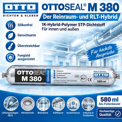 Ottoseal M380 580 ml Reinraum Dichtmasse Klima Lüftung überstreichbar