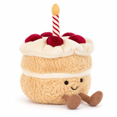 Jellycat Amuseables Birthday Cake Plüsch-Geburtstagstorte mit Kerze