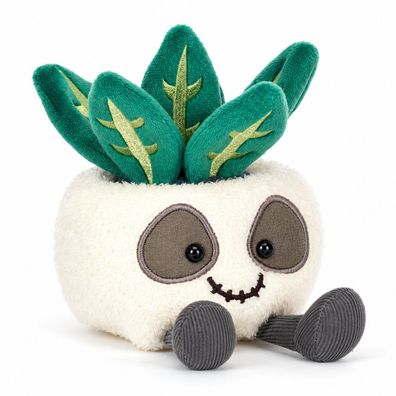 Jellycat Amuseables Skull Planter Plüsch-Totenkopf mit grüner Pflanze