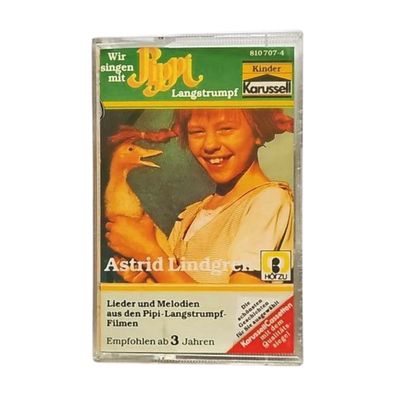 Wir singen mit Pippi Langstrumpf Kassette MC Karussell Astrid Lindgren