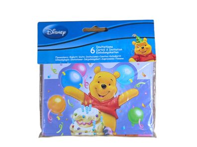 Disney Winnie Puuh Einladungskarten 6er Set Kindergeburtstag Tigger Ferkel Neu