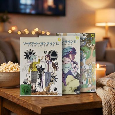 Sword Art Online II Vol. 1-3 DVD Set Staffel 2 Ep. 1-19 Anime DE/JA GGO 6 Discs