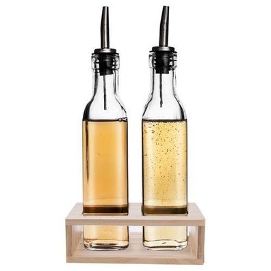 Glasflaschen für Öl und Essig mit Spender in einem Ständer 2x 300 ml 3 Stück