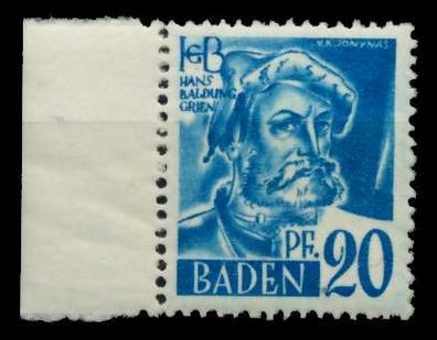 FZ BADEN 1. Ausgabe Spezialisiert Nr 7yvII postfrisch S X7B7E16