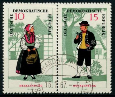 DDR Zusammendruck Nr WZd166 gestempelt WAAGR PAAR X8D4DB2