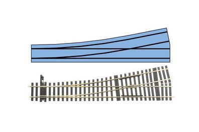 Lenz 45031-01 Weiche links 11,25° r=1649,39mm L=455,39 Spur 0