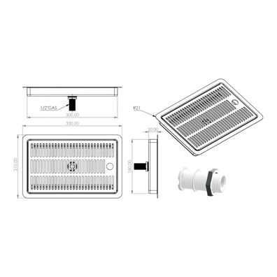 BieTal® Tropfschale Tropfkasten Edelstahl Lochplatte Einlassen Einbau & Ablauf