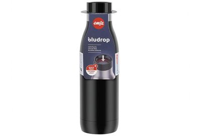 Trinkflasche "Bludrop" Edelstahl 0,5 l, Ø 7 cm, 21,5 cm schwarz