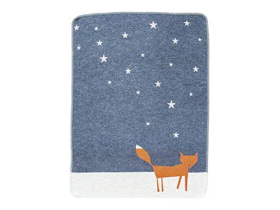 Fussenegger Babydecke Baumwolle/Flanell KiDs Fuchs unter Sternen 90x70cm grau