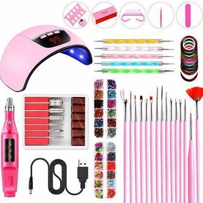 Hybrid-Set: 54W LED/UV-Lampe und Nagelfräser