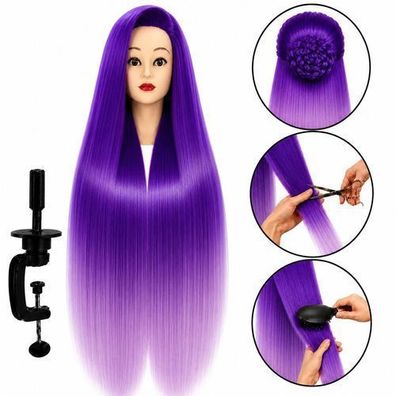 Friseur Übungskopf 90 cm Iza - Thermohaar + Stativ
