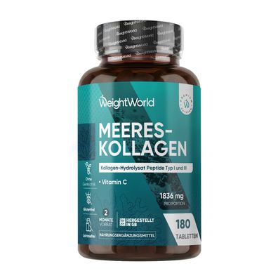 WeightWorld Kollagen mit Vitamin C - 180 Tabletten - 2 Monate Vorrat