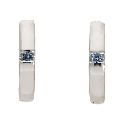 JuwelmaLux Creolen Silber 925 mit Zirkonia blau JL10-06-0440