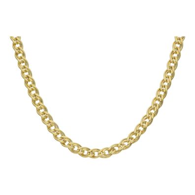 Goldkette Unisex Gold 375 halbmassiv Doppelpanzer diamantiert JL48-05-0172 JuwelmaLux