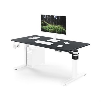 Ergonomischer, höhenverstellbarer Schreibtisch in Weiß und Anthrazit: 140x70 cm: ARIA