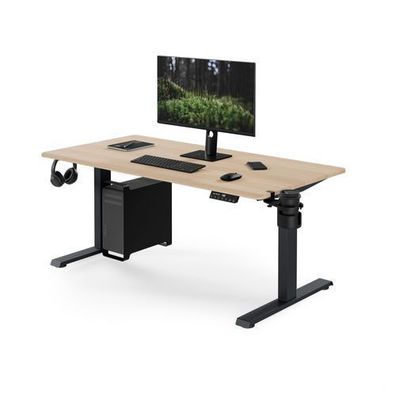 Ergonomischer, höhenverstellbarer Schreibtisch, anthrazit/Sonoma-Eiche: 140x70cm ARIA