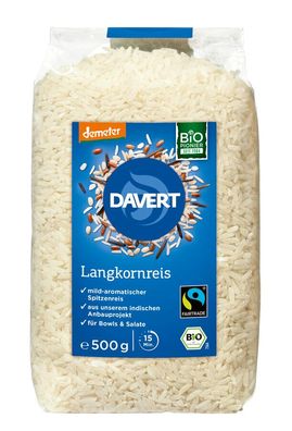 6x Davert demeter Lankornreis, Weißer Spitzenreis aus dem Projekt "Kotwa"Fairtrad