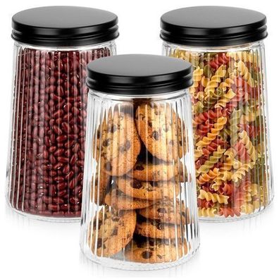 Glasbehälter für lose Produkte mit Deckel 1 l 3 Stück