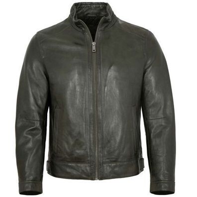 Milestone - Herren Lederjacke Lammnappa olive