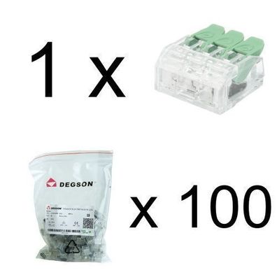 Dosenklemme 3x0.2-4.0 mmÂ² Verbindungsklemme VDE UL 450V 32A DGN 1 Stéck 100 Stéck