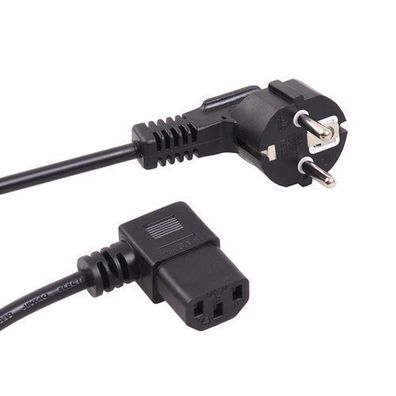 3-Pin Stromkabel Netzkabel Gewinkelt PC Computer Stecker EU Schuko 1,5m 3m 5m