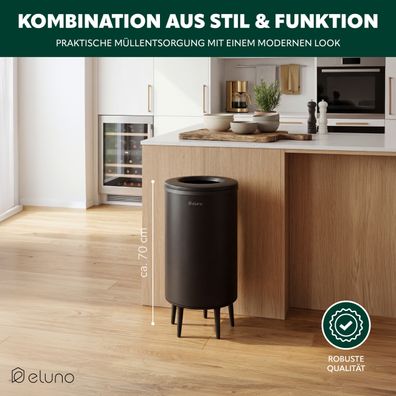 eluno Abfalleimer, 36 Liter Fassungsvermögen aus Metall