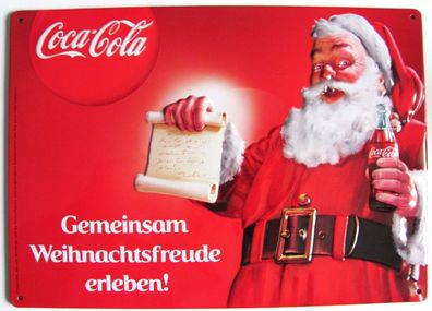 Coca Cola - Gemeinsam Weihnachtsfreude erleben - Blechschild - 20x30 cm