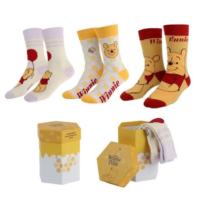 Disney Winnie the Pooh Socken 3er Pack für Erwachsene Größe 36–43 für Alltag und