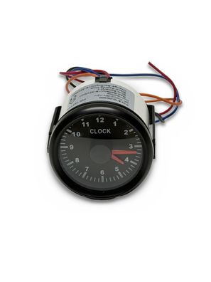 52 mm Einbauinstrument Uhr Stundenanzeige 0-12 h rote Beleuchtung 9-32 V Boot