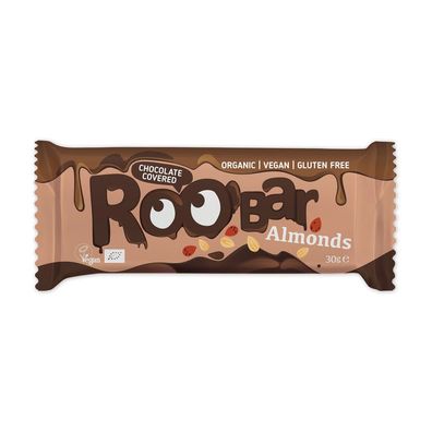 3x ROO´BAR Roobar Mandel mit Schokoladenüberzug, 30g, glutenfrei 30g