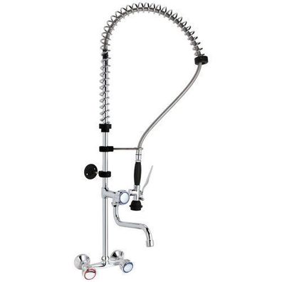 Küchenarmatur mit Auslauf und Brause zur Wandmontage, Höhe 101 cm - Hendi 810293