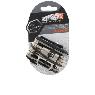 Super B Falt-Werkzeugset 17 in 1 TB-FD40 - Kompaktes Multitool fér Radfahrer