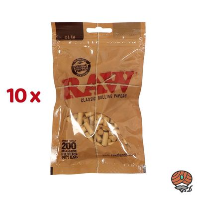 RAW Cellulose Filter Slim 6mm, 10x 200er Tüte