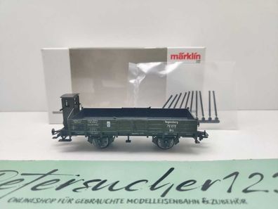 Märklin H0 AC 46157 Niederbordwagen Bremserhaus / NEM / K. Bay. Sts.B. / OVP weiß
