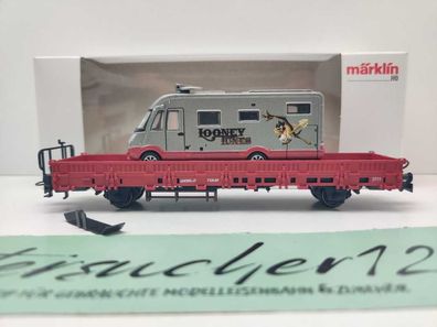 Märklin H0 AC 48611 1. FCM JW'11 "Looney Tunes" Niederbordwg + Wohnmobil / OVP weiß