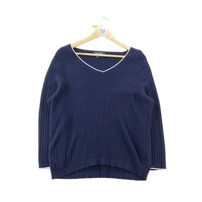 Lauren Ralph Lauren Damen Strickpullover in Blau Größe XL #QWE1286