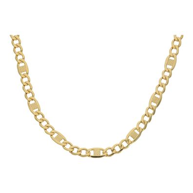Goldkette Herren Gold 375 halbmassiv Figaro mit Plättchen JL48-05-0173 JuwelmaLux