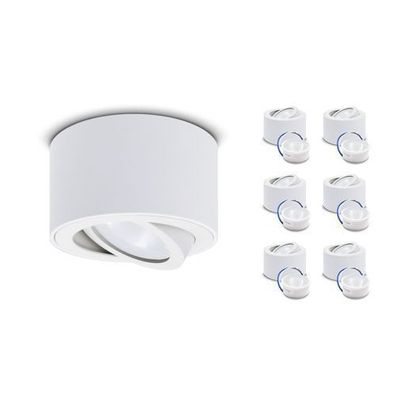 Aufbauspot OH36 Deckenleuchte RUND Farbe WEIß Deckenstrahler Aluminium IP20 LED