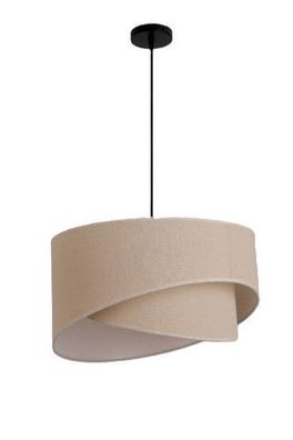 FLOXEN Hängelampe unregelmäßig Stoff Lampenschirm Boho Natural Farbe: Natur (Ø30cm)