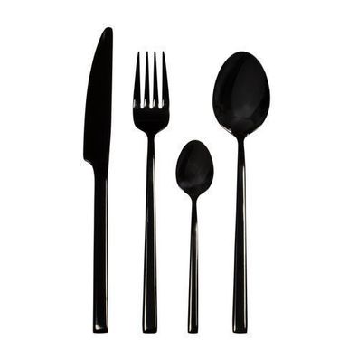 Besteckset für 6 Personen Como Black 24-teilig Ambition