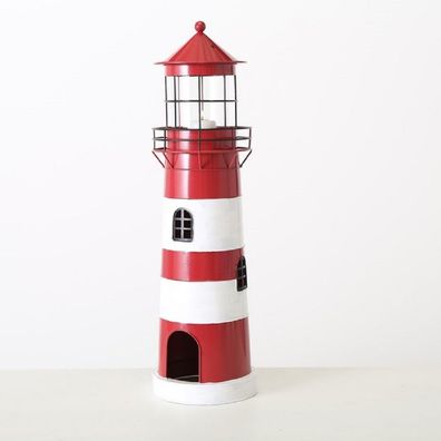 Kerzenlaterne Leuchtturm H.64 Ø.19 cm rot schwarz weiß Stückpreis