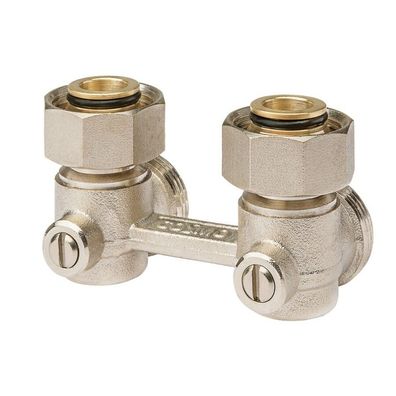 COSMO Zweirohr-Hahnblock 3/4" AG Konus lose DN 20 Eckform 10 bar 50mm | ZHEM