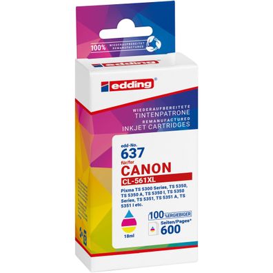 edding Tintenpatrone 18-637 wie Canon CL-561XL c/m/y