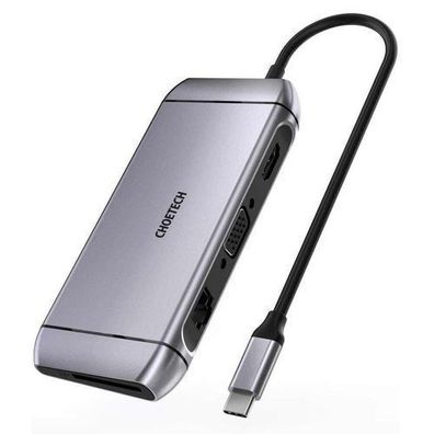 Choetech 9-in-1 USB-C Hub: 3x USB 3.2 Gen 1, SD/TF Kartenleser, 4K HDMI, Full HD