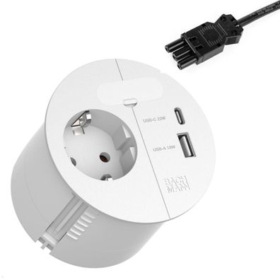 Bachmann LOOP IN CHARGE Einbausteckdose mit USB A/C ChargerSteckverbinder GST18,