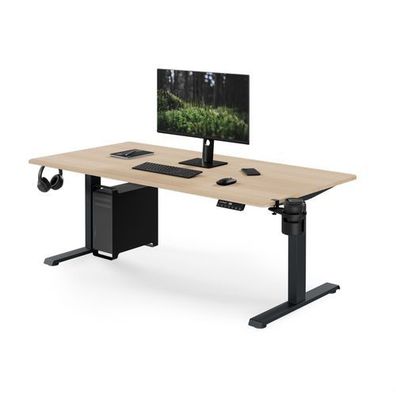 Ergonomischer, höhenverstellbarer Schreibtisch, anthrazit/Sonoma-Eiche: 160x80cm ARIA
