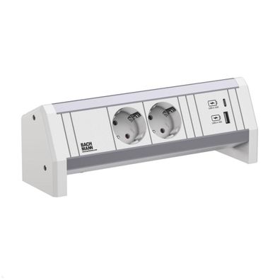 Bachmann DESK 1 WHITE 2x Steckdose mit USB-Charger A/C (902.0290)